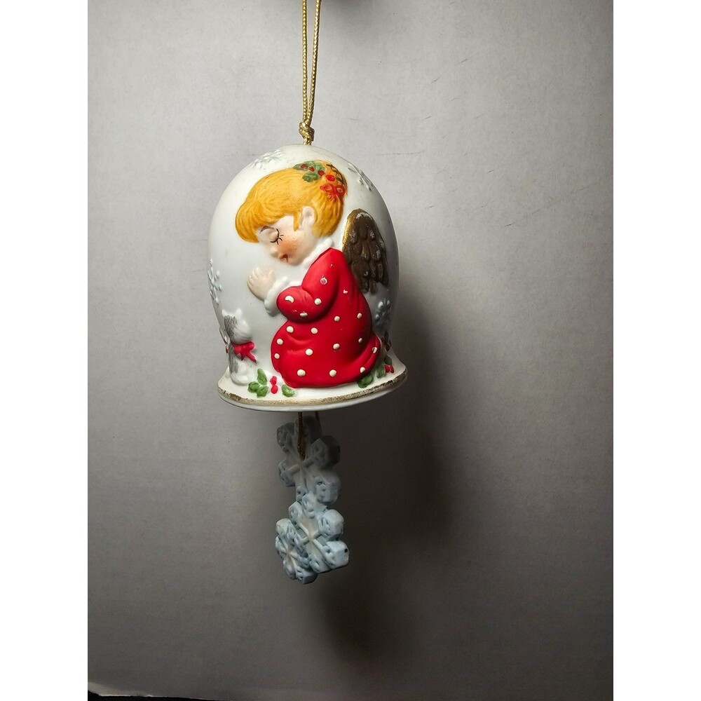 Vintage Jasco 1980 Christmas Chimes Ornament Child Praying Angel